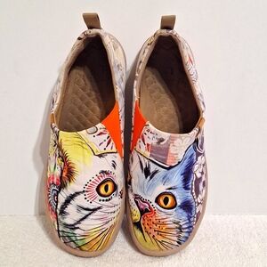 UIN Cheer Up Toledo Meow Cat Cotton Breathable Comfort Shoes Women's Size 10
